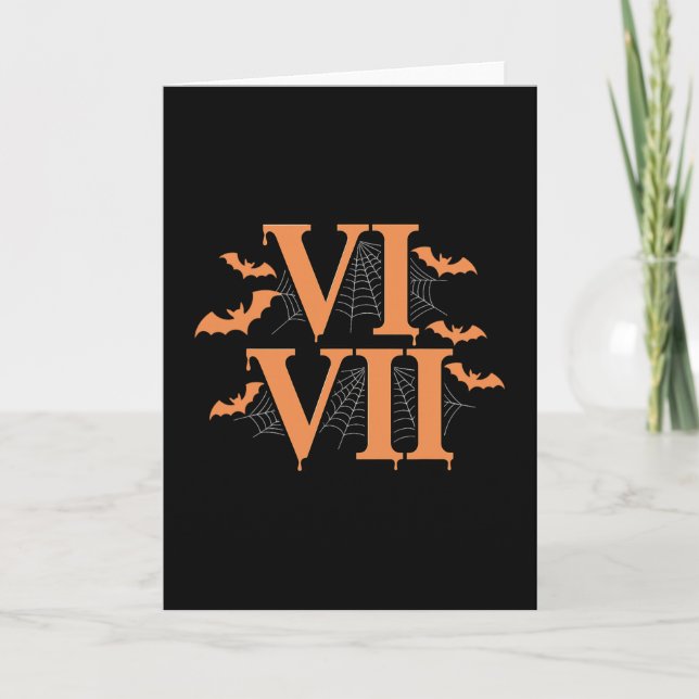 Romerska siffror Vi Vii 67 Meme Gen Alpha Hallowee Kort (Framsida)