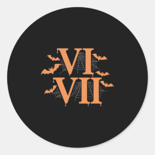 Romerska siffror Vi Vii 67 Meme Gen Alpha Hallowee Runt Klistermärke