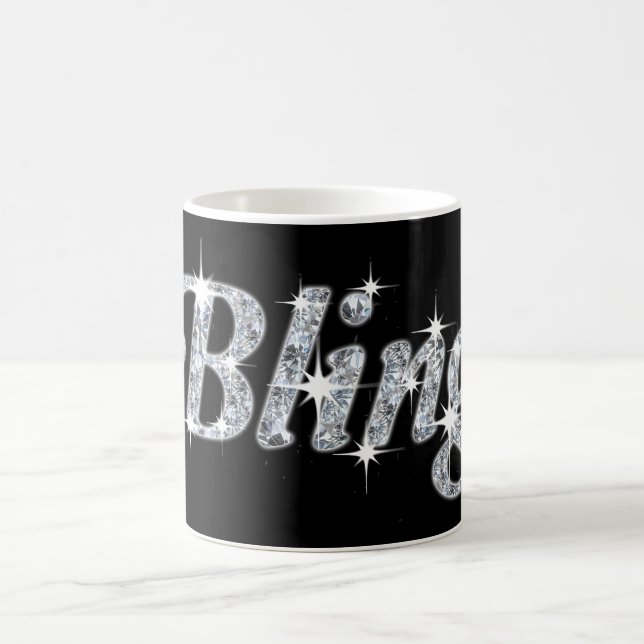 Romerska silver-gnistran Bling-text Kaffemugg (Center)