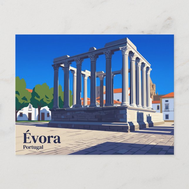 Romerska templet i Évora Portugal Vykort (Framsida)