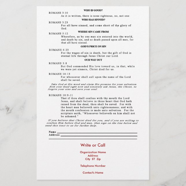 Romerska vägen flygblad (Baksidan)