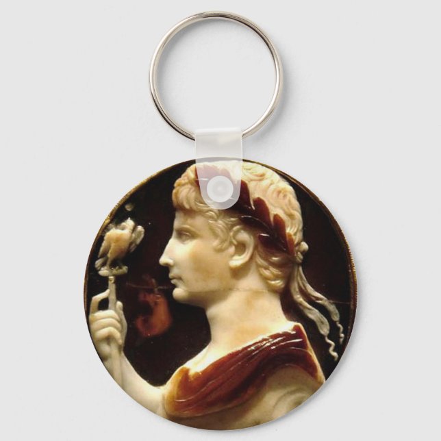 Romerske kejsaren Octavianus Augustus cameo Fornti Nyckelring (Framsida)