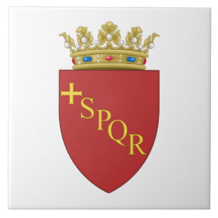 Romerskt familjevapen (SPQR) (Rom, Italien) Kakelplatta