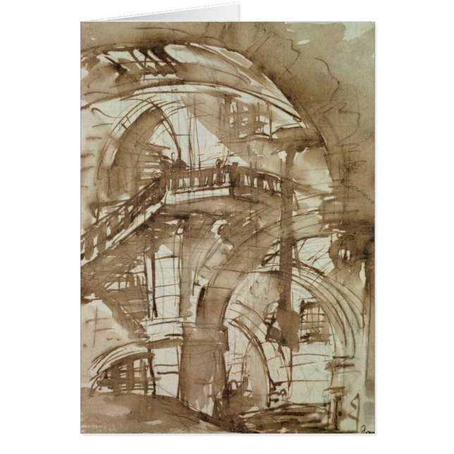 Romerskt fängelse, c.1744-5 hälsningskort (Framsidan)