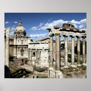 Romerskt fora, Rome, italien Poster