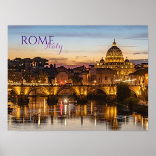 Romerskt italienskt landskapsaffisch poster