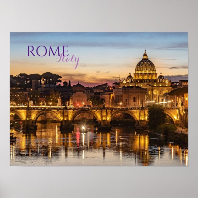 Romerskt italienskt landskapsaffisch poster (Framsidan)