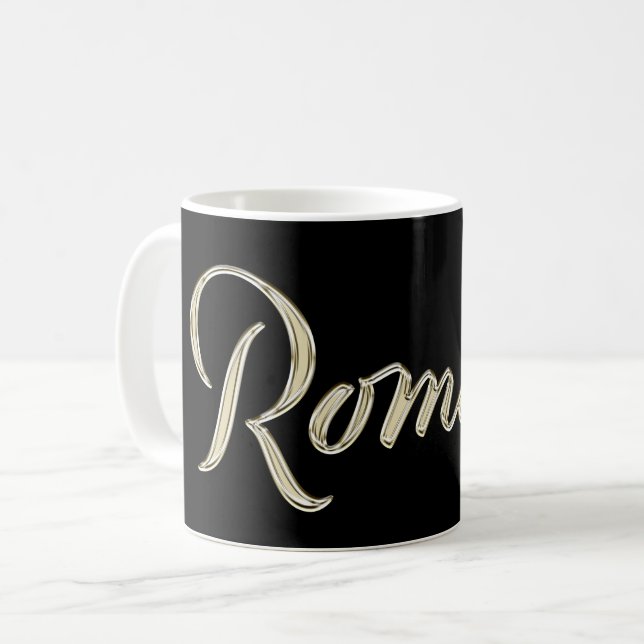 Romina white gold Handwriting Tasse Kaffeetasse Kaffemugg (Framsida vänster)