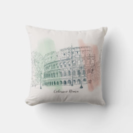 Romkolosseum med italienska Flagga-pennan i Bläck Kudde