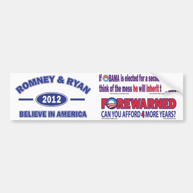 Romney and Ryan 2012 Bildekal (Framsidan)