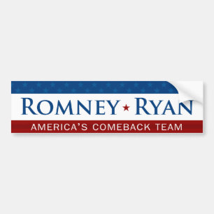 Romney & bildekal för Ryan återkomstlag