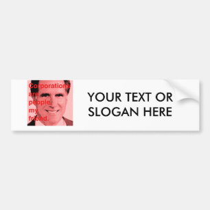 Romney citationstecken - korporationer är folk, bildekal