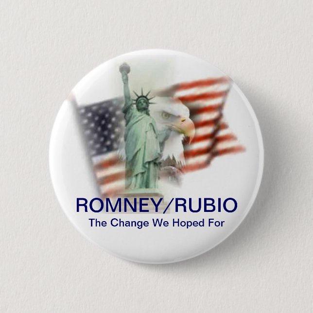 Romney/kampanjen för Rubio val 2012 knäppas Knapp (Framsida)