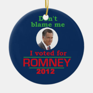 Romney klandrar inte mig julgransprydnad keramik