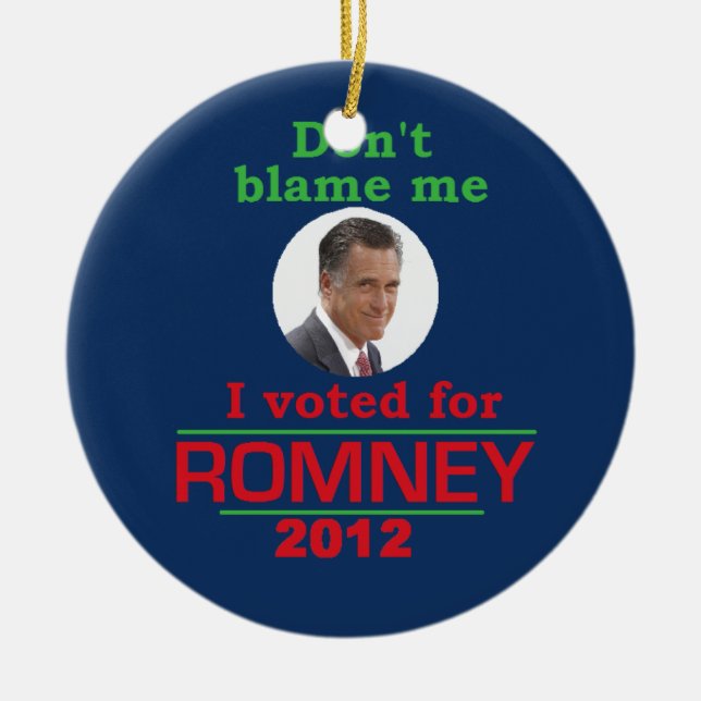 Romney klandrar inte mig julgransprydnad keramik (Framsidan)