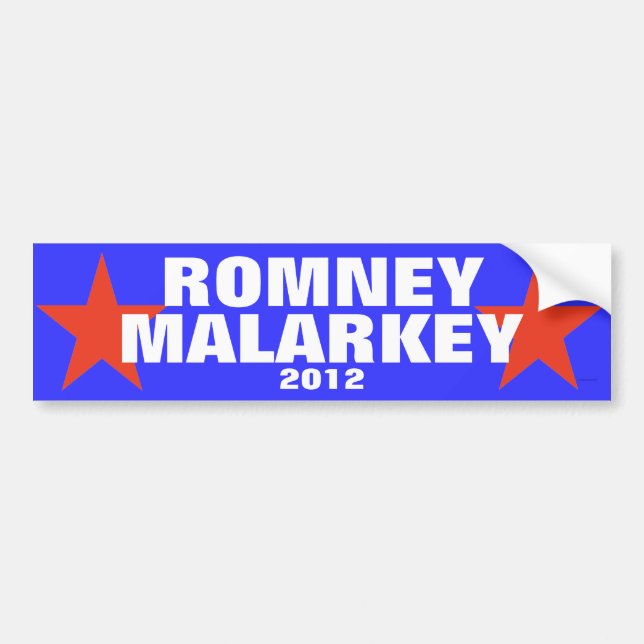 Romney Malarkey bildekal 2012 (Framsidan)