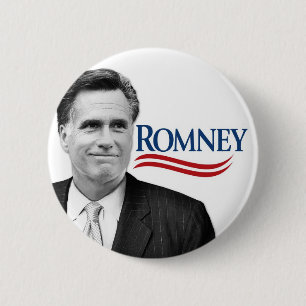 Romney med svart och vitt foto knapp