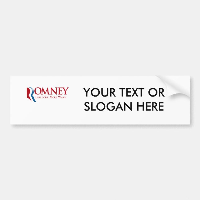 Romney - mindre jobb, mer kriger bildekal (Framsidan)
