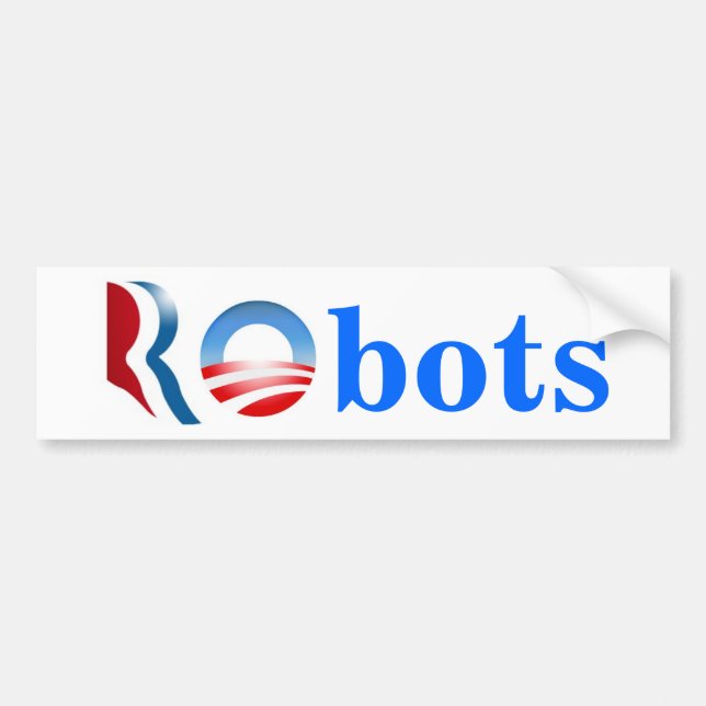 Romney Obama robotar Bildekal (Framsidan)