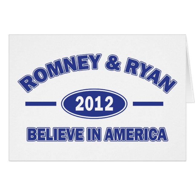 Romney och Ryan Tro Hälsningskort (Framsidan Horizontal)