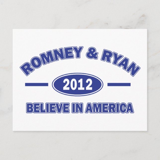 Romney och Ryan Tro Vykort (Framsida)