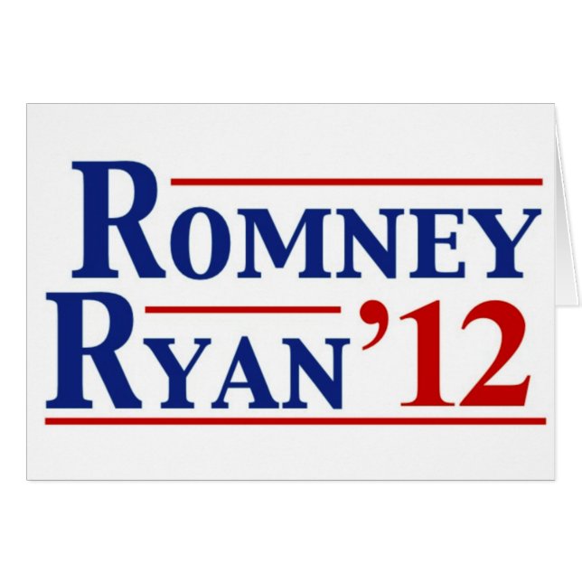 Romney Ryan 2012 Hälsningskort (Framsidan Horizontal)