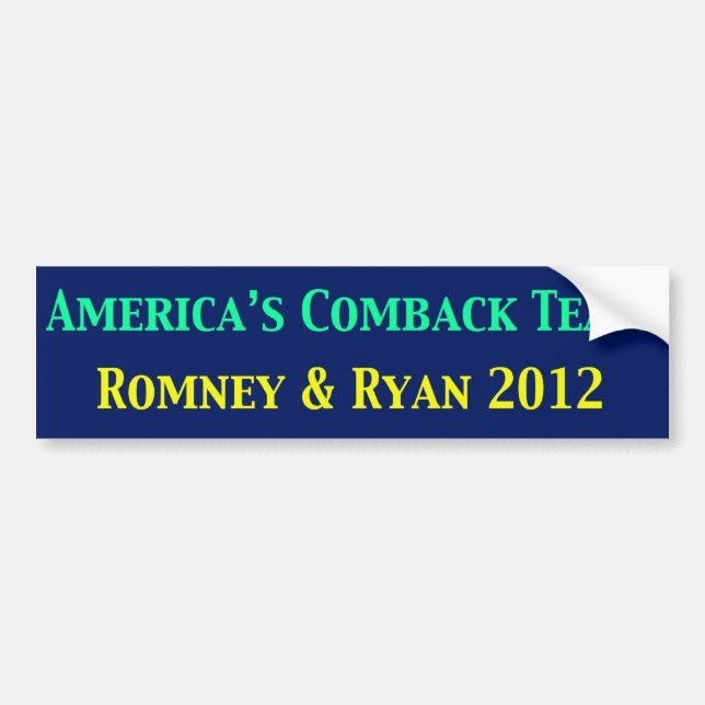 Romney & Ryan Americas Come Back Team Bildekal (Framsidan)