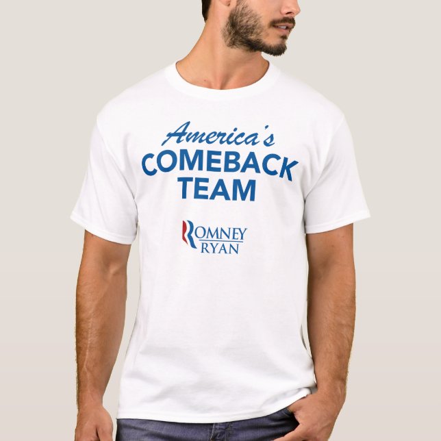 Romney Ryan Amerika återkomstlag T Shirt (Framsida)