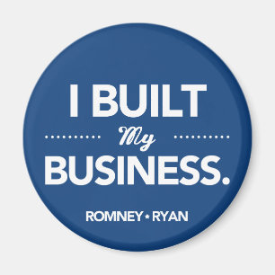 Romney Ryan byggde jag min affär (blått) Magnet