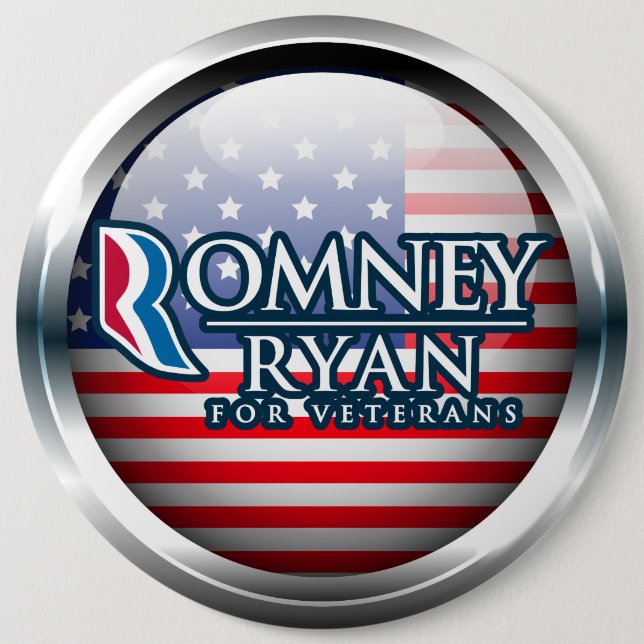 Romney Ryan för veteran knäppas 2 Knapp (Framsida)
