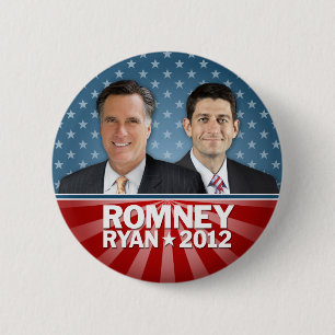Romney Ryan - Jugate med Stars och stripes Knapp
