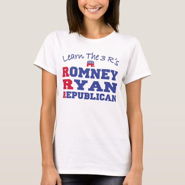 Romney Ryan lärer de 3 ren T Shirt (Framsida)