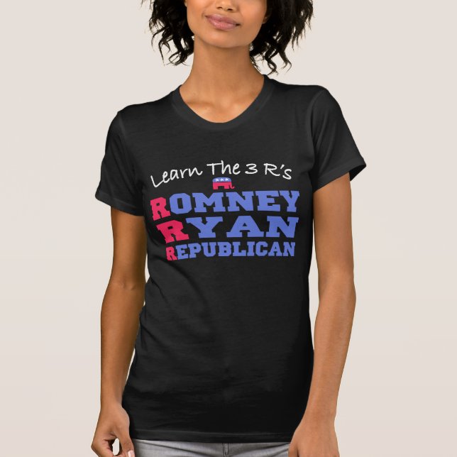 Romney Ryan lärer de 3 ren Tee Shirt (Framsida)