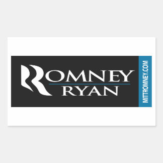 Romney Ryan Logotyp Sticker Black Rektangulärt Klistermärke