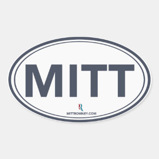 Romney Ryan Mitt Oval Sticker (vit/Mörk blått) Ovalt Klistermärke