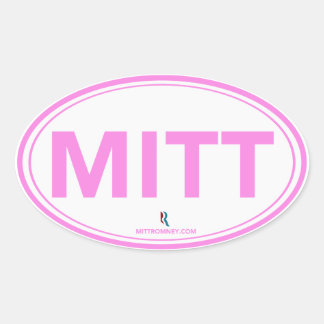 Romney Ryan Mitt Oval Sticker (vit/Rosa) Ovalt Klistermärke