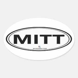 Romney Ryan Mitt Oval Sticker (vit/svart) Ovalt Klistermärke