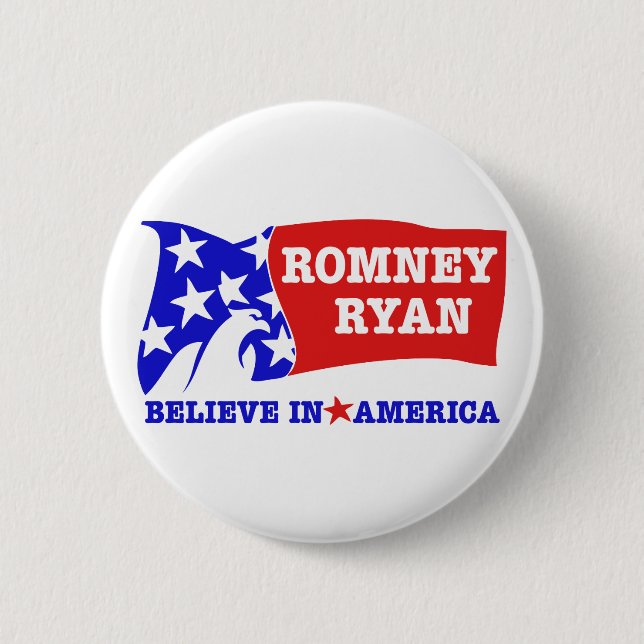 Romney Ryan örnflagga Knapp (Framsida)