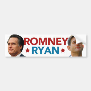 Romney Ryan porträttbildekal (vit) Bildekal