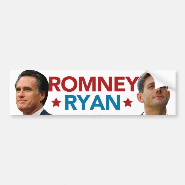 Romney Ryan porträttbildekal (vit) Bildekal (Framsidan)