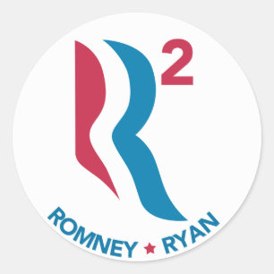 Romney Ryan R Squared Runt Klistermärke