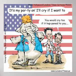 Romney & Ryan sin My Party Funny Poster