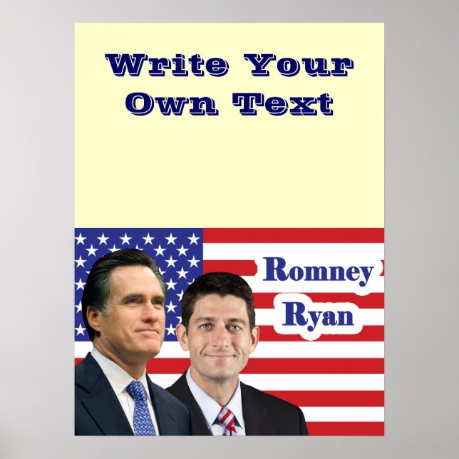 Romney Ryan - Skriva din egen text Poster (Framsidan)