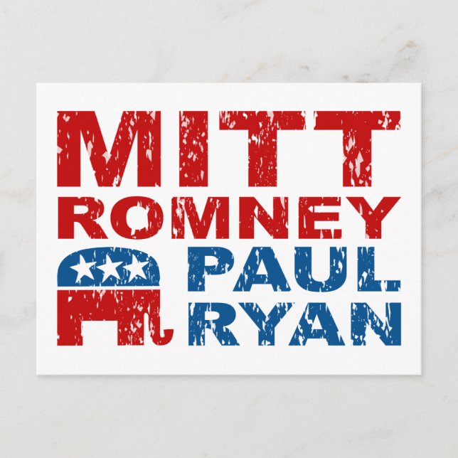 Romney Ryan Springa Vote Win Vykort (Framsida)