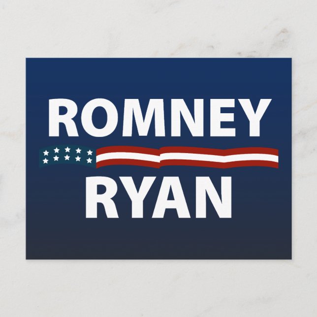 Romney Ryan Stars och stripes Vykort (Framsida)