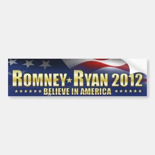Romney - Ryan tror i Amerika Bildekal