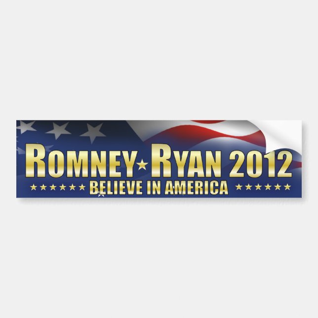Romney - Ryan tror i Amerika Bildekal (Framsidan)