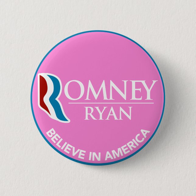 Romney Ryan tror i Amerika rundarosor Knapp (Framsida)