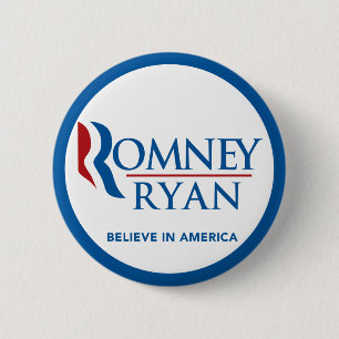 Romney Ryan tror i gräns för Amerika rundablått Knapp