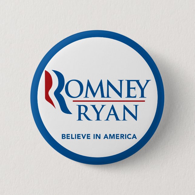 Romney Ryan tror i gräns för Amerika rundablått Knapp (Framsida)